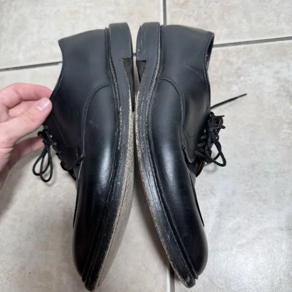 Allen Edmonds Men’s 10 E Walton Split Toe Black Leather Lace Up Shoes Prep Dress